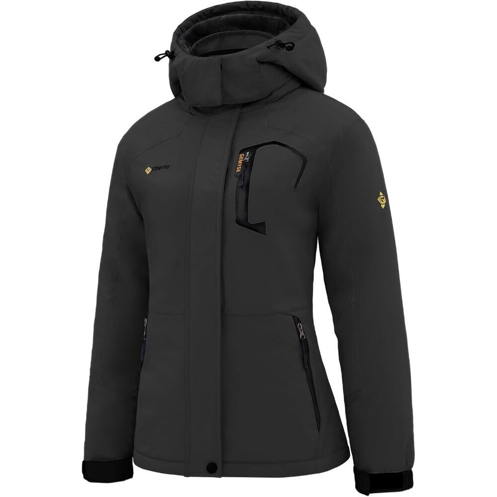 Women's Iron Grey Ski Snow Hooded Jacket Coat Snowboard Waterproof Winter Warm